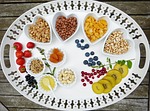 tray breakfast muesli fruits bowls food nutrition vitamins stock photo