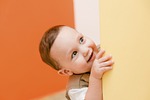 people kid child cute happy smile orange happiness stock photo