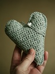 handwork crochet wool heart give a gift hobby stock photo