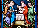 church window stained glass christianity faith jesus christian stock photo