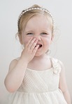 toddler girl laugh blue eyes cute child stock photo