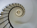 staircase upwards rails railings stairway stairs flight of stock photo