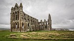 whitby abbey dracula bram stoker haunted ruin moody stock photo