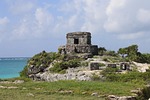 tulum mexico ruins stock photo