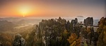 bastion elbe sandstone mountains nature sunrise saxon switzerland stock photo