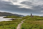 scotland ruin nature church ruins lake landscape stock photo