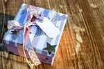 christmas gift box wrapped up packed surprise give stock photo