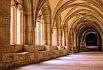 monastery cross corridor middle ages church former architecture stock photo