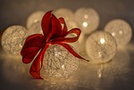christmas decoration bauble ball celebration ornament decorative bow stock photo