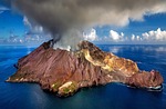 new zealand volcano crater nature white island active stock photo