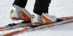 cross-country skiing winter cross country snow sports white stock photo