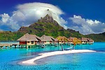 bora island caribbean tahiti polynesia paradise travel sea stock photo