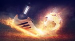 football shoe fire fantasy flame robot prosthesis sport stock photo
