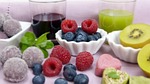 fruit raspberries diet healthy dessert food blueberries breakfast stock photo