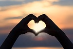 heart cool backgrounds sunrise wallpaper 4k hands gesture stock photo