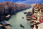 venice canale grande gondolier city italy channel gondola stock photo