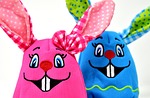 easter bunny multicoloured coloured decoration deco happy cute stock photo