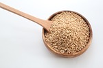 cooking spoon food seasoning thin wooden seed sesame stock photo