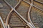 rails soft tracks railroad line train rail stole stock photo