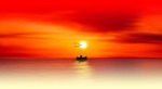 sunset dawn sun dusk eve waters nature sea stock photo