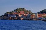 giglio island mediterranean tuscan archipelago of italy landscape stock photo