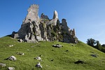 castle hrusov ruin slovakia history fortification the sky stock photo