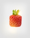 strawberry square geometric different design cube box single stock photo