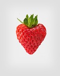 strawberry in heart shape sweet fresh bright different stock photo
