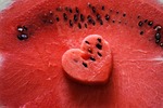 heart watermelon red fruit summer fresh sweet refreshments stock photo