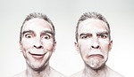 emotions man happy sad face adult male people stock photo