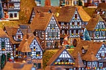 christmas motif half-timbered houses miniature fachwerkhäuser village buildings stock photo