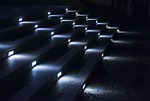 night light stairs stock photo