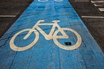 bike path to go biking bicycle road signs stock photo