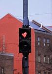 traffic light heart with signal road lights signs stock photo