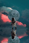 astronaut moon space nasa planet star universe night stock photo