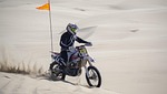 biker sand dunes desert hot nature oregon stock photo
