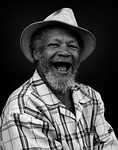 man smile happy portrait black and white old stock photo