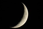 moon increasingly night lunar crescent stock photo
