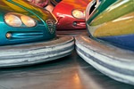 bumper cars dodgems theme park ride amusement fairground stock photo