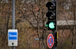 traffic light green road lights signal beacon stock photo
