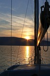 sailboat nature water sunset boo sail mast stock photo