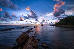 sunset the indian ocean coast reef cloud sour stock photo