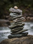 stone tower balance meditation stones relaxation zen quiet stock photo
