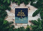 merry christmas holidays happy cheer nature greeting card stock photo