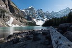 lake mountains alberta canada landscape water nature rocky stock photo