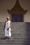 monk peace stairs monastery buddhist believe buddha religion stock photo