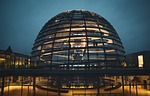 berlin reichstag the german volke germany glass dome stock photo