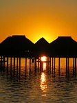sunset tahiti exotic travel nature sea pacific stock photo