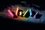 chalk colorful dust school supply pastel color design stock photo