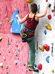 climber agile fit athletic brave high climb climbing stock photo
